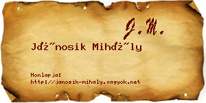 Jánosik Mihály névjegykártya